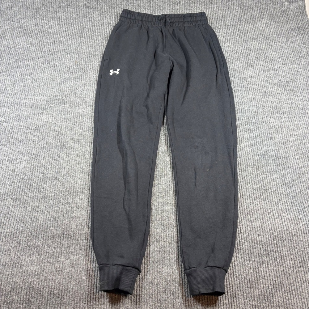 Under Armour Sweatpants‎ Men's S Rival Fleece Joggers Black Elastic Waist